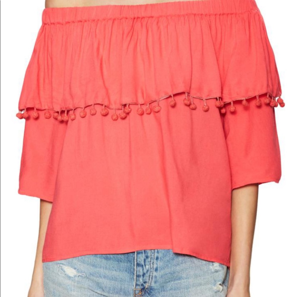 Marabelle off the shoulder Pom Pom top